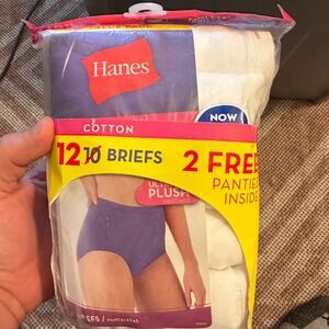Hanes Cotton Briefs Pantaletas Size 7 12 Pack 2 Free White Tagless